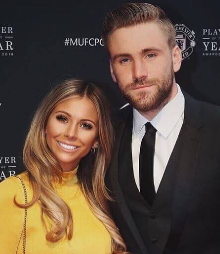 Luke Shaw with his girlfriend Anouska Santos.